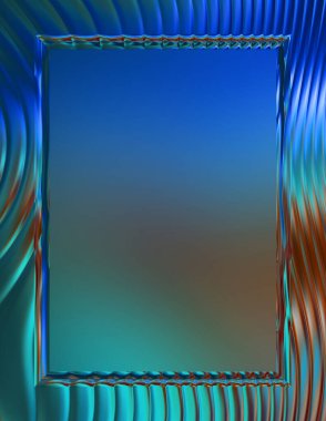 Soyut çerçeveli arkaplan. Renkli, canlı, dalgalı bir duvar kağıdı. Merkezi çerçeveli yaratıcı grafik 2d çizim. Dinamik şekilli modaya uygun sıvı örtüsü.