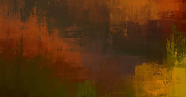 Çapraz vahşi fırça darbeleriyle arka plan. Renkli ve canlı bir tasvir. Boyalı sanat. Yaratıcı soyut resim.