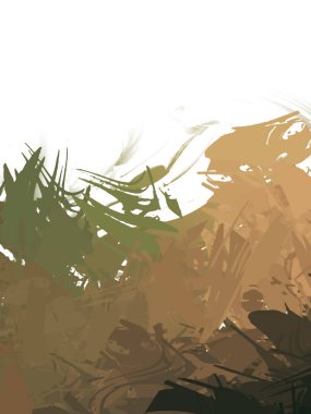 Taranmış Boyalı Soyut Arkaplan. Vahşi kaotik fırça darbeleri. Boya darbeleri. 2D İllüstrasyon. Fırça darbeli resim. 