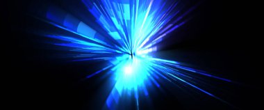 Fütürist mercek patlaması. Parlayan parçacıkları ve çizgileri olan ışık patlaması yıldızı. Güzel soyut ışın arkaplanı.