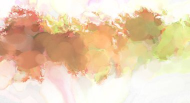 Pastel renklerde suluboya resim. Poster, duvar sanatı, afiş, kart, kitap kapağı ya da ambalaj için rahatlatıcı kompozisyonun yumuşak renkli çizimi. Modern fırça darbeleri resim.