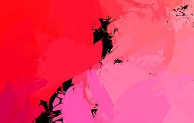 Vahşi fırça darbeleriyle yaratıcı soyut resim. Artistik fırça darbeleriyle donatılmış. Renkli ve canlı bir tasvir. Boyalı sanat.