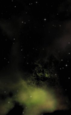 Galaksi uzayındaki yıldız alanı renkli nebula ile. Uzayın derinliklerinin bilim kurgu geçmişi. Ruhsal duvar kağıdı.