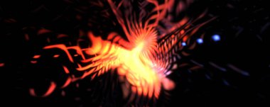 Işık parçacık izleri. Parlayan parçacıkları ve çizgileri olan ışık patlaması yıldızı. Güzel hareketli soyut ışın arkaplanı.