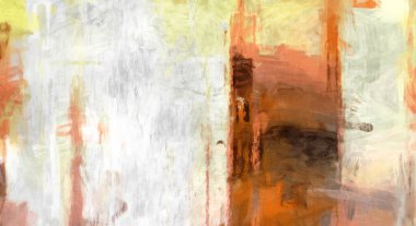 Soyut arkaplanda pürüzlü fırça darbeleri. Fırça boyası. Renkli boya darbeleri. Eşsiz duvar sanatı. Tuvaldeki modern sanat. Renkli çağdaş sanat eserleri. 