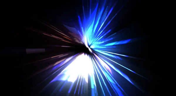 Une Fusée Éclairante Futuriste Étoile Explosion Lumineuse Avec Des Particules — Photo