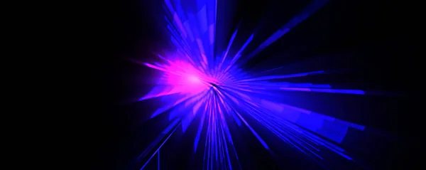 Futuristic Lens Flare Light Explosion Star Glowing Particles Lines Beautiful — Stock Photo, Image