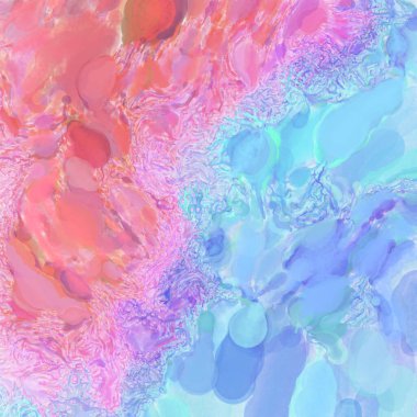 El yapımı sürreal soyut desenli suluboya. Modern sanatsal resim. 2D çizim. Arkaplan boyası karışımı. Yaratıcı duvar sanatı. Çağdaş sanat.