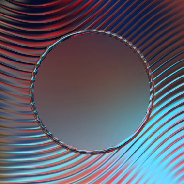 Soyut çerçeveli arkaplan. Renkli, canlı, dalgalı bir duvar kağıdı. Merkezi çerçeveli yaratıcı grafik 2d çizim. Dinamik şekilli modaya uygun sıvı örtüsü.