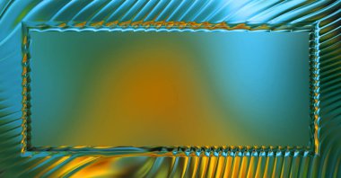 Soyut çerçeveli arkaplan. Renkli, canlı, dalgalı bir duvar kağıdı. Merkezi çerçeveli yaratıcı grafik 2d çizim. Dinamik şekilli modaya uygun sıvı örtüsü.