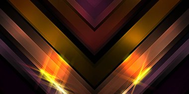 Soyut parlayan geometrik ışıklar arka planda. Fraktal simetrik grafik çizimi. Parıldayan ve parıldayan çubukları kesiştir.