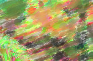 Çağdaş sanat. El yapımı resim. Modern sanat eserleri. Yüzeyde suluboya fırça darbeleriyle resim yapmak. 2D çizim. Sanatsal arkaplan resmi. Tablo üzerinde soyut resim. Renkli doku.