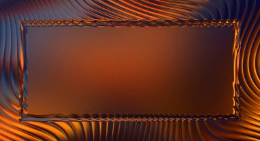 Soyut çerçeveli arkaplan. Renkli, canlı, dalgalı bir duvar kağıdı. Merkezi çerçeveli yaratıcı grafik 2d çizim. Dinamik şekilli modaya uygun sıvı örtüsü.