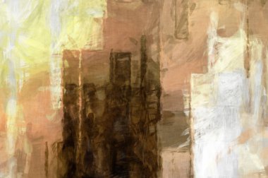 Soyut arkaplanda pürüzlü fırça darbeleri. Fırça boyası. Renkli boya darbeleri. Eşsiz duvar sanatı. Tuvaldeki modern sanat. Renkli çağdaş sanat eserleri. 