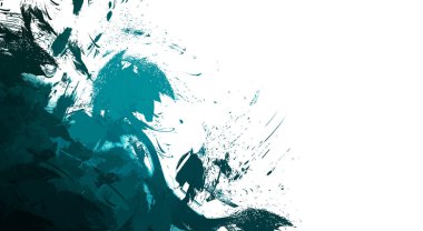 Taranmış Boyalı Soyut Arkaplan. Vahşi kaotik fırça darbeleri. Boya darbeleri. 2D İllüstrasyon. Fırça darbeli resim. 