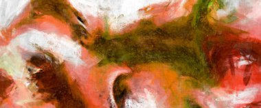Soyut arkaplanda pürüzlü fırça darbeleri. Fırça boyası. Renkli boya darbeleri. Eşsiz duvar sanatı. Tuvaldeki modern sanat. Renkli çağdaş sanat eserleri. 