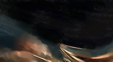 Soyut arkaplanda pürüzlü fırça darbeleri. Fırça boyası. Renkli boya darbeleri. Eşsiz duvar sanatı. Tuvaldeki modern sanat. Renkli çağdaş sanat eserleri. 