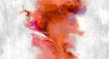 Soyut arkaplanda pürüzlü fırça darbeleri. Fırça boyası. Renkli boya darbeleri. Eşsiz duvar sanatı. Tuvaldeki modern sanat. Renkli çağdaş sanat eserleri. 