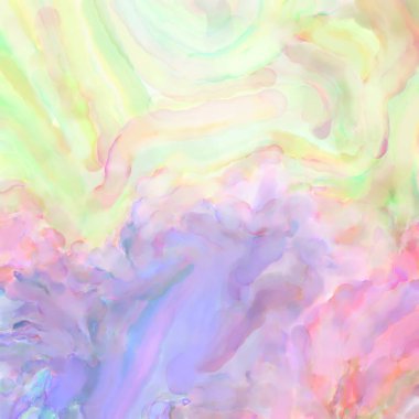 Pastel renklerde suluboya resim. Poster, duvar sanatı, afiş, kart, kitap kapağı ya da ambalaj için rahatlatıcı kompozisyonun yumuşak renkli çizimi. Modern fırça darbeleri resim.
