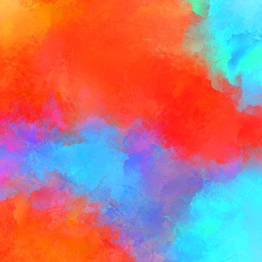 Canlı fırça darbeleriyle boyanmış. Renkli desenli resim. Fırçalanmış duvar kağıdını boya.