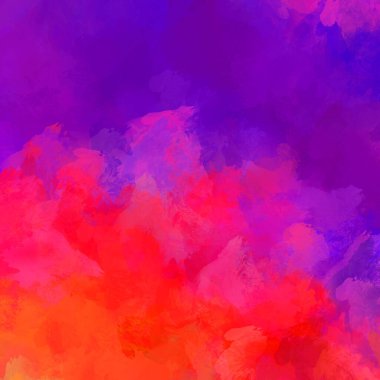 Canlı fırça darbeleriyle boyanmış. Renkli desenli resim. Fırçalanmış duvar kağıdını boya.