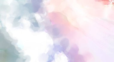 Pastel renklerde suluboya resim. Poster, duvar sanatı, afiş, kart, kitap kapağı ya da ambalaj için rahatlatıcı kompozisyonun yumuşak renkli çizimi. Modern fırça darbeleri resim.