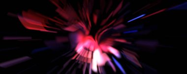 Işık parçacık izleri. Parlayan parçacıkları ve çizgileri olan ışık patlaması yıldızı. Güzel hareketli soyut ışın arkaplanı.