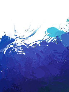 Taranmış Boyalı Soyut Arkaplan. Vahşi kaotik fırça darbeleri. Boya darbeleri. 2D İllüstrasyon. Fırça darbeli resim. 