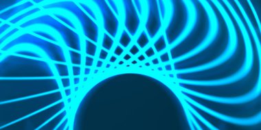 Işık dalgalarının neon renkli soyut tasarımı. Dijital arka plan ve neon ışığı parlama efekti. Parlak ışınlar duvar kağıdı.