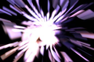 Işık parçacık izleri. Parlayan parçacıkları ve çizgileri olan ışık patlaması yıldızı. Güzel hareketli soyut ışın arkaplanı.