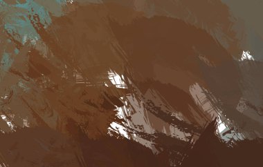 Sanatsal soyut arkaplan. Doku boyalı duvar kağıdı. Boya darbeleriyle yaratıcı bir illüstrasyon. Fırça desenli resim.