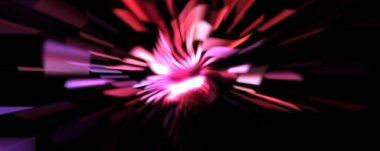 Işık parçacık izleri. Parlayan parçacıkları ve çizgileri olan ışık patlaması yıldızı. Güzel hareketli soyut ışın arkaplanı.