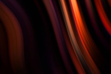 Siyah arka planda renkli düz çizgiler. Sıvı ve sıvı renkli dalgalar karanlıkta akıyor. Duvar kağıdı, afiş, arkaplan, kart, kitap, kapak, poster, afiş, broşür