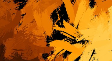 Canlı fırça darbeleriyle boyanmış. Renkli desenli resim. Fırçalanmış duvar kağıdını boya.