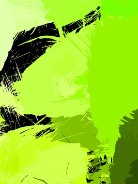 Vahşi fırça darbeleriyle yaratıcı soyut resim. Artistik fırça darbeleriyle donatılmış. Renkli ve canlı bir tasvir. Boyalı sanat.