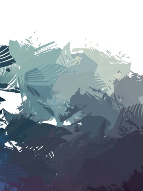 Taranmış Boyalı Soyut Arkaplan. Vahşi kaotik fırça darbeleri. Boya darbeleri. 2D İllüstrasyon. Fırça darbeli resim. 