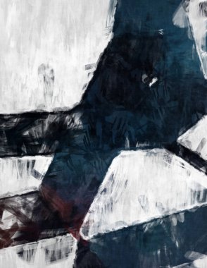 Soyut arkaplanda pürüzlü fırça darbeleri. Fırça boyası. Renkli boya darbeleri. Eşsiz duvar sanatı. Tuvaldeki modern sanat. Renkli çağdaş sanat eserleri. 