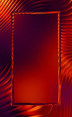 Soyut çerçeveli arkaplan. Renkli, canlı, dalgalı bir duvar kağıdı. Merkezi çerçeveli yaratıcı grafik 2d çizim. Dinamik şekilli modaya uygun sıvı örtüsü.