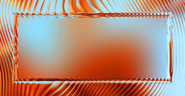 Soyut çerçeveli arkaplan. Renkli, canlı, dalgalı bir duvar kağıdı. Merkezi çerçeveli yaratıcı grafik 2d çizim. Dinamik şekilli modaya uygun sıvı örtüsü.