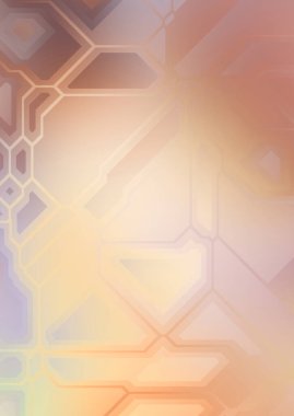 Renkli ve canlı geometrik şekiller katmanları var. Bir teknoloji planının dijital illüstrasyonu. Gelecekçi tasarım şablonu.