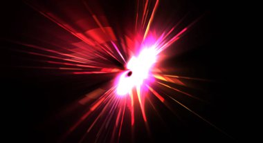 Fütürist mercek patlaması. Parlayan parçacıkları ve çizgileri olan ışık patlaması yıldızı. Güzel soyut ışın arkaplanı.