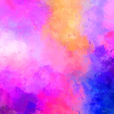 Canlı fırça darbeleriyle boyanmış. Renkli desenli resim. Fırçalanmış duvar kağıdını boya.