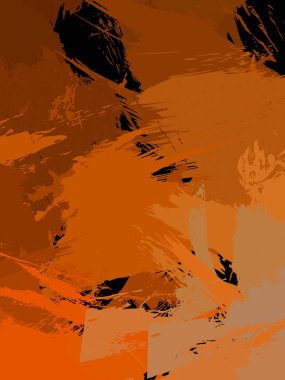 Vahşi fırça darbeleriyle yaratıcı soyut resim. Artistik fırça darbeleriyle donatılmış. Renkli ve canlı bir tasvir. Boyalı sanat.