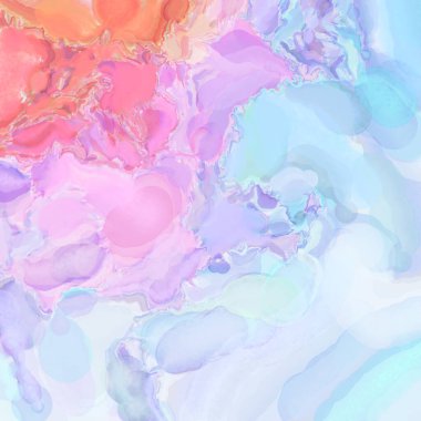 El yapımı sürreal soyut desenli suluboya. Modern sanatsal resim. 2D çizim. Arkaplan boyası karışımı. Yaratıcı duvar sanatı. Çağdaş sanat.