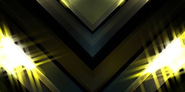 Soyut parlayan geometrik ışıklar arka planda. Fraktal simetrik grafik çizimi. Parıldayan ve parıldayan çubukları kesiştir.