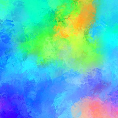 Canlı fırça darbeleriyle boyanmış. Renkli desenli resim. Fırçalanmış duvar kağıdını boya.