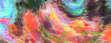 Çağdaş sanat. El yapımı resim. Modern sanat eserleri. Yüzeyde suluboya fırça darbeleriyle resim yapmak. 2D çizim. Sanatsal arkaplan resmi. Tablo üzerinde soyut resim. Renkli doku.