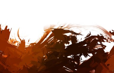 Taranmış Boyalı Soyut Arkaplan. Vahşi kaotik fırça darbeleri. Boya darbeleri. 2D İllüstrasyon. Fırça darbeli resim. 
