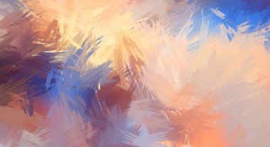 Renkli fırça darbelerinin soyut arkaplanı. fırçalanmış canlı duvar kağıdı. resmedilmiş sanat eseri. Eşsiz ve yaratıcı illüstrasyon.