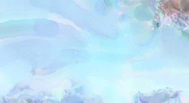 Pastel renklerde suluboya resim. Poster, duvar sanatı, afiş, kart, kitap kapağı ya da ambalaj için rahatlatıcı kompozisyonun yumuşak renkli çizimi. Modern fırça darbeleri resim.